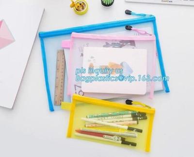 China stationery within mesh PVC waterproof zipper document bag/ pvc folder, pp plastic file folder printable document bag for sale