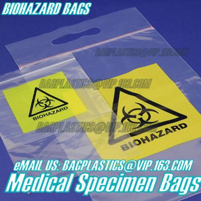 Chine Sac biodégradable de spécimen de Biohazard de LDPE de matériel avec la tirette, sacs opaques de tirette de biohazard de spécimen, zipp de spécimen de laboratoire à vendre