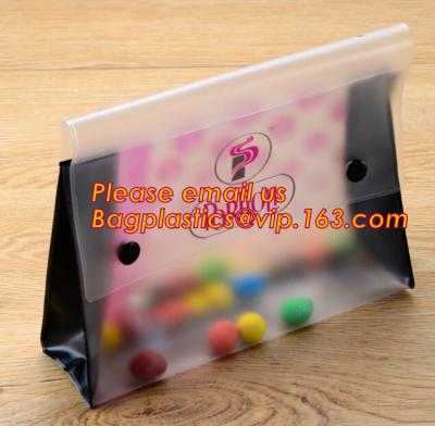 China Office school filing supplies A4 plastic portable document file bag /envelope pocket file folder with button for sale