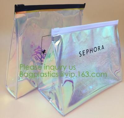 Cina la piccola borsa impermeabile professionale di trucco con stampa di logo, adatta a PVC promozionale il bagplastics cosmetico della borsa di trucco della borsa in vendita