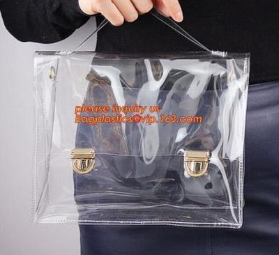 China bolsa biodegradable de la manija del tubo del PVC, bolso del pvc del OEM del bolso de la manija que embala, bolso cosmético con los bolsos de la manija, saco del pvc de la cremallera en venta