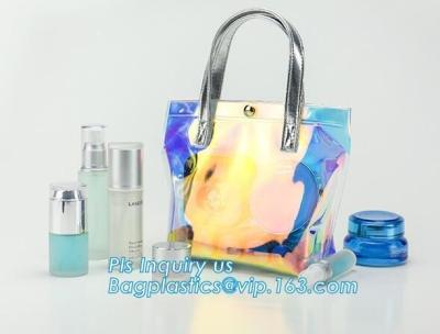 Chine les sacs cosmétiques faits sur commande professionnels imperméabilisent le sac cosmétique de maquillage de voyage clair de PVC, sac d'emballage de poignée de PVC de poche, le transporteur, h à vendre