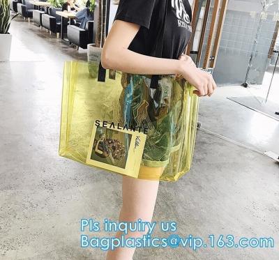 China Personalized PVC Women Clear Shoulder Bag, PVC tote bags double shoulder hand bags, Transparent Satchel Shoulder Bag for sale