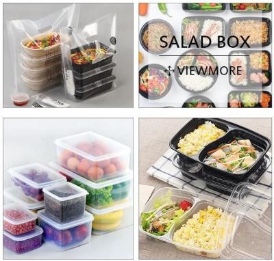 China Cajas plásticas de encargo del cuenco y del envase de ensalada de la caja de la ensalada de los PP picosegundo del ANIMAL DOMÉSTICO de la fábrica, ANIMAL DOMÉSTICO Plasti respetuoso del medio ambiente transparente disponible en venta