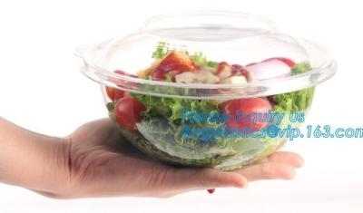 China 1250ml klären sich ringsum großes WEGWERFHAUSTIER Plastikobstsalat-Schüssel mit Deckel-Verpackenschale, Wegwerf-HAUSTIER Plastiksalat-Bogen zu verkaufen