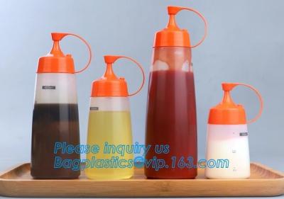 Chine Bouteilles en plastique de compression de LDPE de catégorie comestible de piment de ketchup chaud mou de sauce tomate, bouteille en plastique de sauce à compression de la catégorie 16oz comestible à vendre