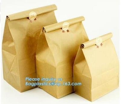 China la bolsa de papel de los alimentos de preparación rápida de la bolsa de papel de Kraft del bagease del bolso del regalo de la promoción, se lleva vagos del papel de bajo costo del pan marrón del grado de los alimentos de preparación rápida en venta