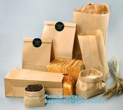 China pot 60g 70g kraft paper food packaging bakery bread bag food kraft paper bag greaseproof snack bread brown kraft paper b for sale