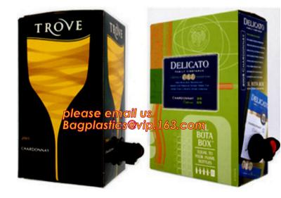 China Saco de plástico asséptico do bloco do vinho tinto da água do suco do leite do sabão na caixa 5 litros com torneira do bico, saco plástico do vinho da válvula de 2L 3L 5L na caixa à venda