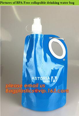 China 500ml puede bolso de agua plegable de la botella de agua del plegamiento CON el gancho, botella de consumición plegable de los niños/bolso de agua plegable 16oz pac en venta