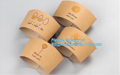 China Biodegradable cup sleeve, Corrugated up sleeve with printing, brand logo, hot paper cup,cup sleeve, recyclable sleeve pa for sale