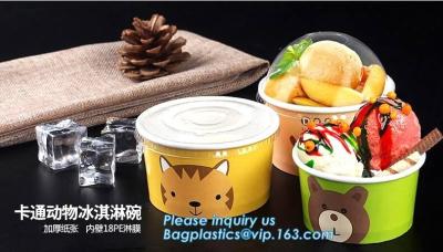 China 12oz 360ml 34oz 1000ml ice cream paper cup and paper lid,double pe coating single wall recycled 16oz icecream cup 500ml for sale