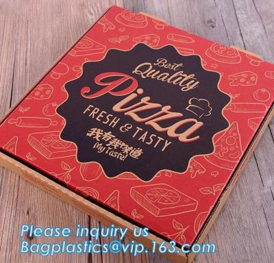 China Printed brown kraft paper pizza box, Cheap brown paper pizza box,cheap printed logo round custom pizza box bagease packa for sale