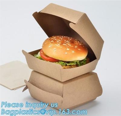 China Categoría alimenticia de encargo, y caja de envío del humberger de la buena impresión en venta, bolsa de papel para el pan o torta o bagease pac del humberger en venta