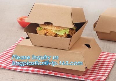 China Eco Friendly Kraft Paper Takeaway Box Custom Food Packaging with Handle,Food Grade Paper Packing Burger Box, bagease pac for sale