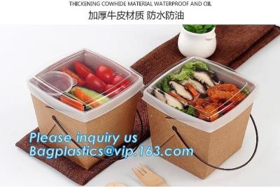 Cina Scatola di pranzo eliminabile della carta kraft di imballaggio per alimenti di progettazione all'ingrosso per alimento, carta kraft da portar via eliminabile di imballaggio per alimenti in vendita