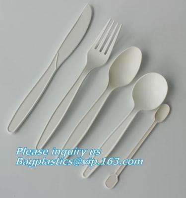 China plastic het bestekreeksen van maïszetmeel biologisch afbreekbare PLA eco, Plastic de eetstokjestarwe Straw Reusable Camping Biodegr van de lepelvork Te koop