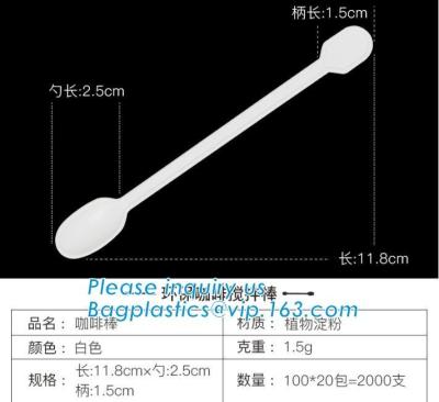 中国 、使い捨て可能なCPLAのCompostable食事用器具類友好的な、生物分解性の使い捨て可能なスターラーの食事用器具類のecoコーン スターチのコーヒー スターラー 販売のため