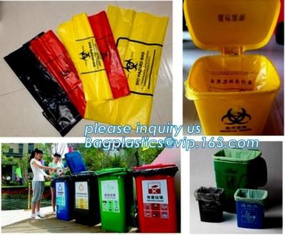 China Bolso de basura del Biohazard del PE para la basura del hospital, bolsos inútiles infecciosos, bolso flúido médico, atención sanitaria, atención sanitaria, hospital en venta