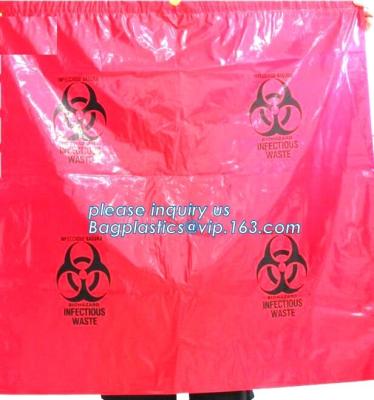 China Bolso modificado para requisitos particulares de la basura del Biohazard, las bolsas de plástico médicas aptas para el autoclave de la basura del biohazard del ldpe, bolsos de la eliminación de residuos del Biohazard, H en venta