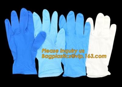 China Los guantes libres del nitrilo del examen del polvo protector, el nitrilo coloreado y el vinilo mezclan el azul médico disponible en venta