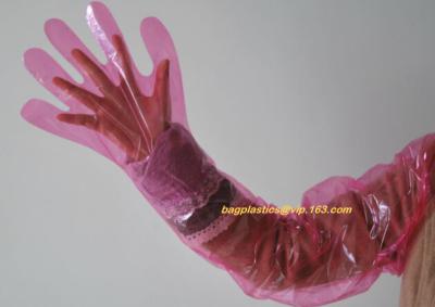 China Cornstarch Made Biodegradable Compostable Disposable Food Hand Disposable Transparent Gloves, Long sleeves for sale