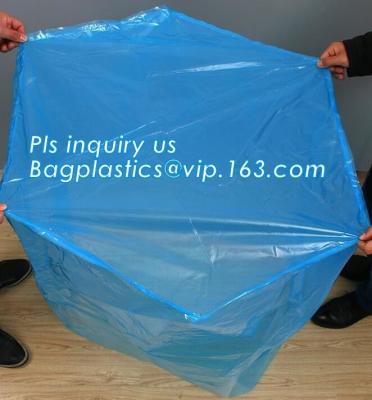 China sealable square bottom pallet shrink wrap plastic cover for bags, jumbo black lightproof and waterproof plastic pallet c for sale