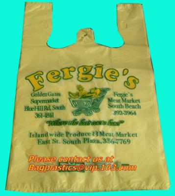 China Cheap vest carrier poly plastic bag, t-shirt bag made in China print 7 colors 2 sides for sale