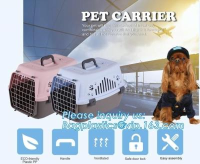 China Fashion Design Luxury Travel Pet Air Carrier Dog /Cat Transport Plastic Cages Wholesale, dog pet cage pet carrier dog ba for sale