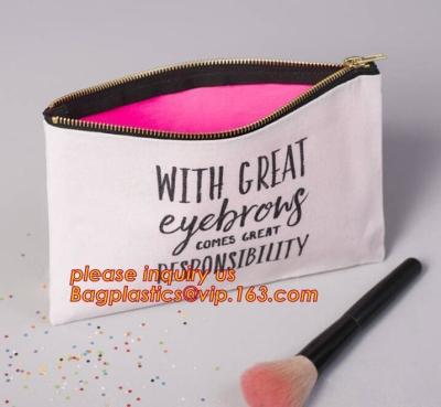 China Small packing Use small cotton canvas make up bag,Custom Factory design personalized organic cotton make up bag bagease for sale