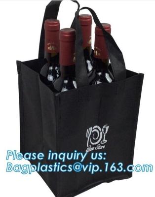 Chine Réutilisez le sac non non tissé de vin de bouteilles des biens deux, sacs de haute qualité adaptés aux besoins du client de bouteille de vin de textile tissé, le bagease, pac à vendre