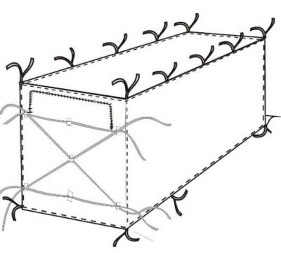 China Transparant Open 8mil-Broodje van Containervoeringen, 6 Mil Waterproof Open Top Roll van Containervoeringen, Openluchtdumpster Te koop