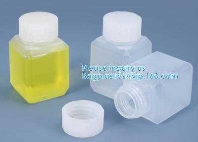 China Wide-Mouth Chemical Dry Powder Bottle Reagent Bottle Square Chemical Plastic Bottles Jar With Lids Small Biochemistry for sale