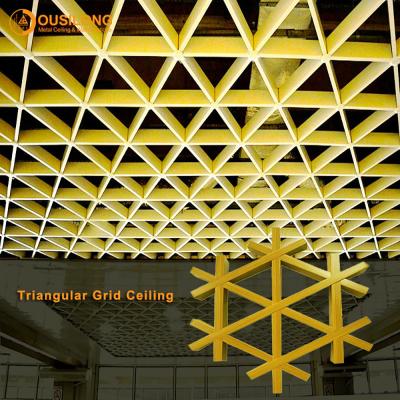 China Latticed Grille Suspended Metal Ceiling Powder Coating False Square Grid ceiling for Sale for sale