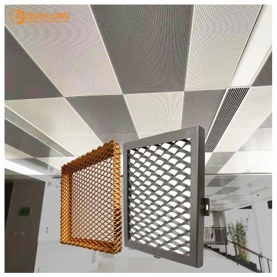 China Asphaltieren Sie Mesh Commercial Ceiling Tiles für errichtende Dekoration Aluminiumgitterplatte zu verkaufen