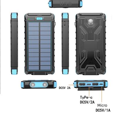 China Wholesale 10000mah Outdoor Solar Power Bank Dual LED Solar Panel Portable Charger Dual USB Private Label Falling Prevention for sale