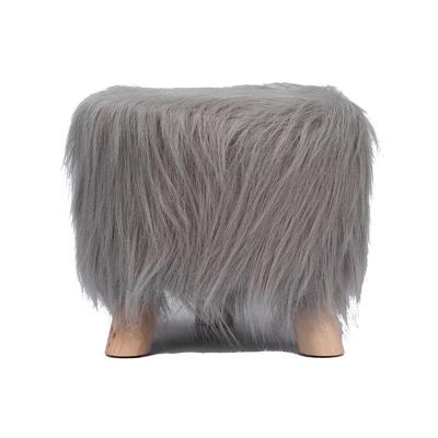 China Modern Custom Wholesale Modern Round Ottoman Living Room Furniture Fur Stool Foot Stool for sale