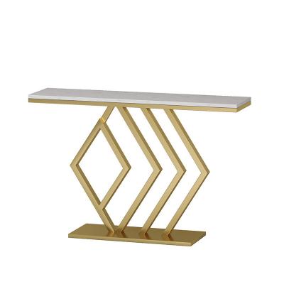 China New Design Modern Metal Frame Console Table Top Fashionable Marble Console Table for sale