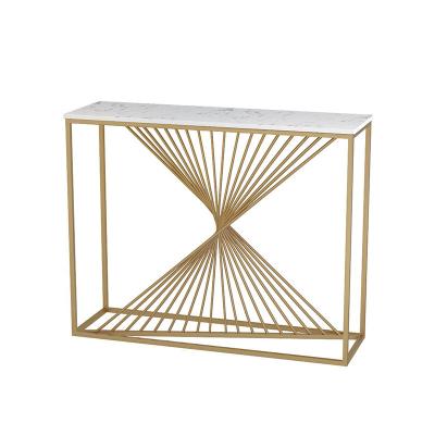 China New European Modern Superior High Quality Console Table Gold Marble Console Table Living Room for sale