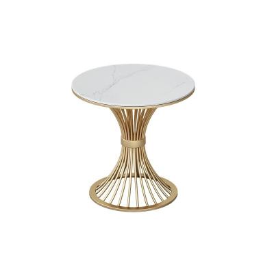 China Modern Home Furniture Gold Legs Marble Coffee Table Luxury Minimalist Modern Round for sale