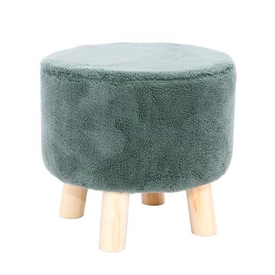 China Small Storage Velvet Stool Tufted Soft Ottoman Round Stool Ottoman Stool Chair Foot Stool For Home for sale