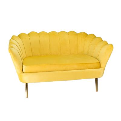 China Factory price hot sale EUROPEAN modern design living room furniture yellow luxury couch sofas with metal legs for sale