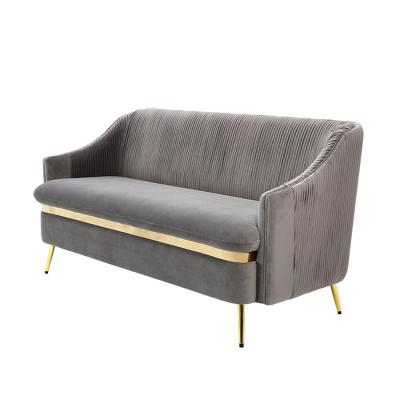 China Chinese EUROPEAN Sofa Couch With Gold Legs Modern Design Style Velvet Fabric Workmanship for sale