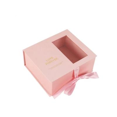 China Recycled Materials Customized Ribbon Closures Flower Beauty Lipstick Gift Packaging Paper Wedding Box for sale