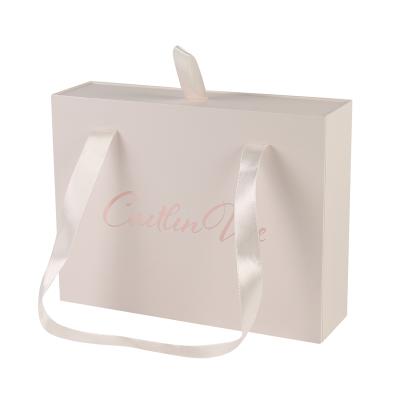 China Recyclable Customizable Gift Tissue Box Garment Packaging Dress Wedding For Drawer Boxes Packing Boxes Design White Bags for sale