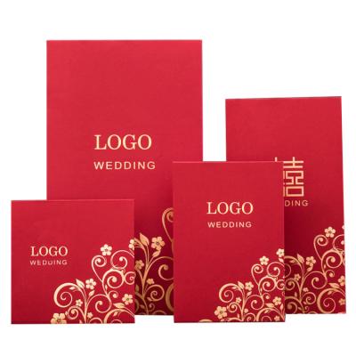 China Wholesale Custom Printed Red Gift Envelope 2021 Wedding Wrapping Envelopes Chinese New Year Red Packets With Logo for sale