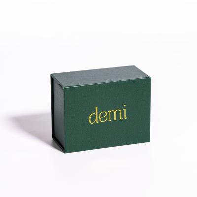 China Recyclable Luxury Dark Green Custom Magnetic Closure Cardboard Paper Box Rigid Collapsible Gift Boxes for sale