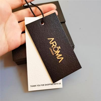 China Cheap Viable Custom Design Printing Name Logo Clothing Paper Garment Hangtag Tag Hang Label Price Tags With String for sale