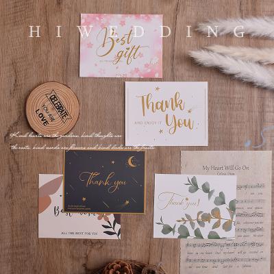 China Europe Gold Foil Wedding Greeting Cards Paper Thank You Cards With Envelope And Custom Small Business Stickers With Logo for sale