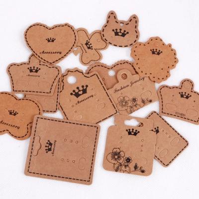 China Modern Fashion Recycled Earring Display Card Jewelry Necklace Packaging Clip Custom Printed Kraftpaper Card for sale